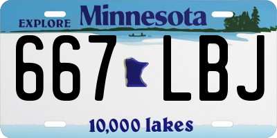 MN license plate 667LBJ