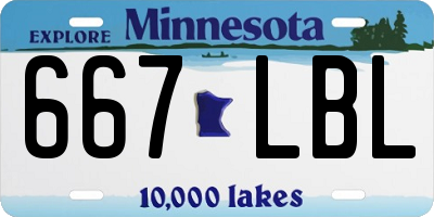 MN license plate 667LBL