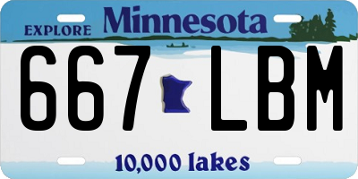 MN license plate 667LBM
