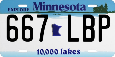 MN license plate 667LBP