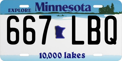MN license plate 667LBQ
