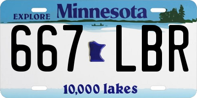 MN license plate 667LBR