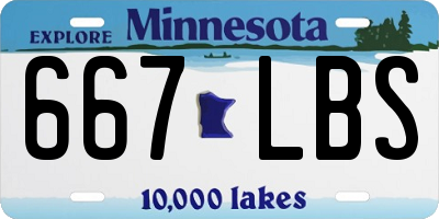 MN license plate 667LBS
