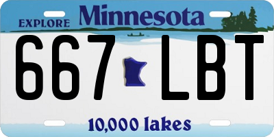MN license plate 667LBT