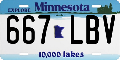 MN license plate 667LBV