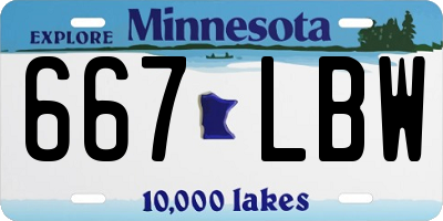 MN license plate 667LBW