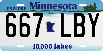 MN license plate 667LBY