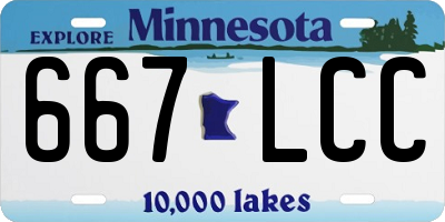 MN license plate 667LCC