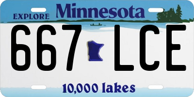 MN license plate 667LCE