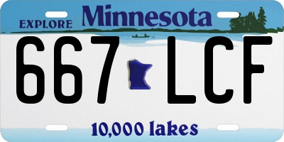 MN license plate 667LCF