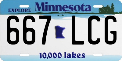 MN license plate 667LCG
