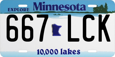 MN license plate 667LCK