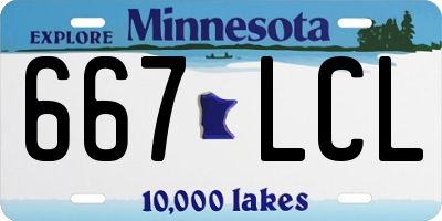 MN license plate 667LCL
