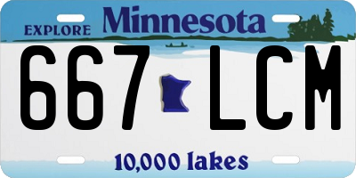 MN license plate 667LCM