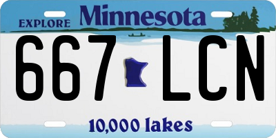 MN license plate 667LCN