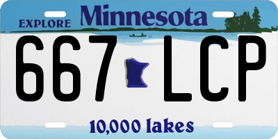 MN license plate 667LCP