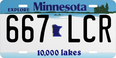 MN license plate 667LCR