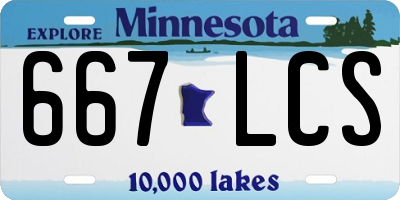 MN license plate 667LCS