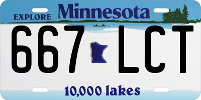 MN license plate 667LCT