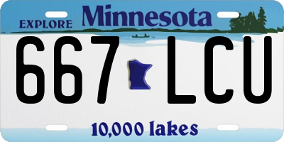 MN license plate 667LCU