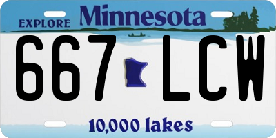 MN license plate 667LCW