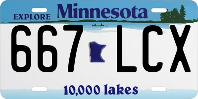 MN license plate 667LCX