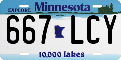 MN license plate 667LCY