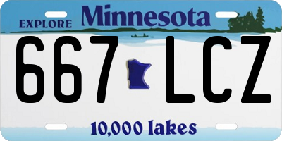 MN license plate 667LCZ