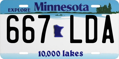 MN license plate 667LDA
