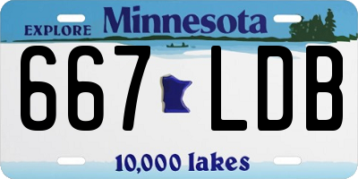 MN license plate 667LDB