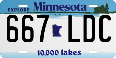 MN license plate 667LDC
