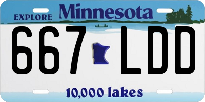 MN license plate 667LDD