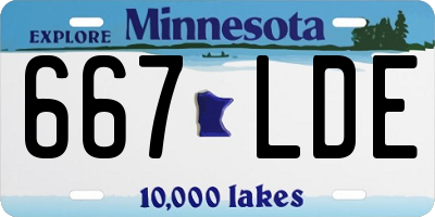MN license plate 667LDE
