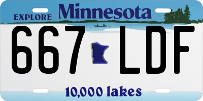 MN license plate 667LDF