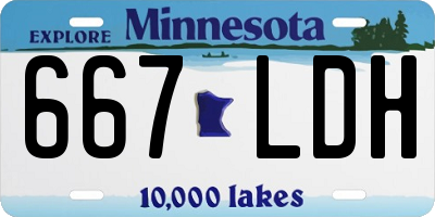 MN license plate 667LDH