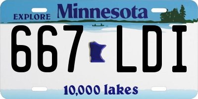 MN license plate 667LDI