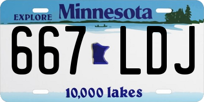MN license plate 667LDJ