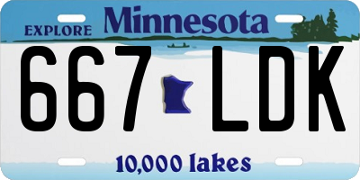 MN license plate 667LDK
