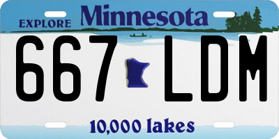 MN license plate 667LDM