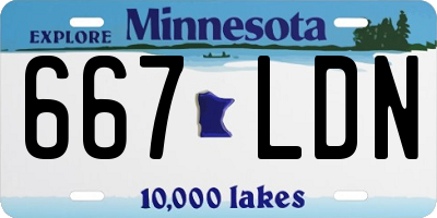 MN license plate 667LDN