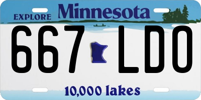 MN license plate 667LDO