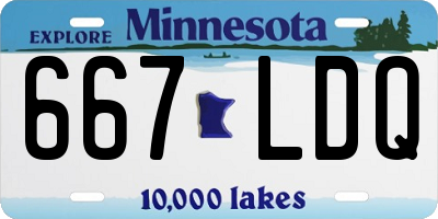 MN license plate 667LDQ