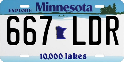 MN license plate 667LDR