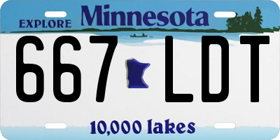 MN license plate 667LDT