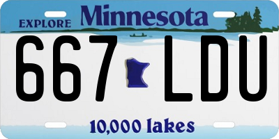 MN license plate 667LDU