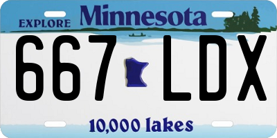 MN license plate 667LDX