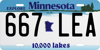 MN license plate 667LEA