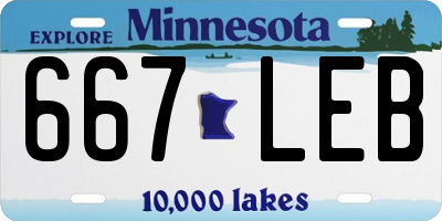 MN license plate 667LEB