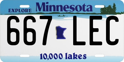 MN license plate 667LEC