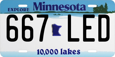 MN license plate 667LED